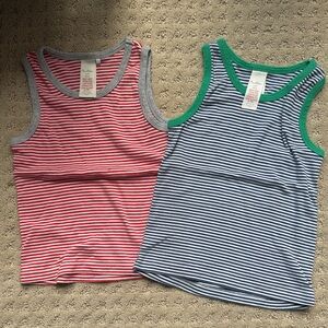 Mini Boden Striped Tank Tops in Red and Navy